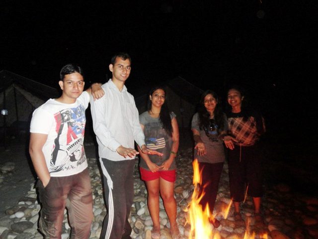 Bonfire at Alaknanda Rafting-Camp