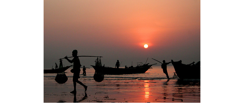 Sunset at Mandarmoni Beach, West Bengal