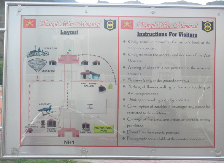 Instructions- Kargil War Memorial