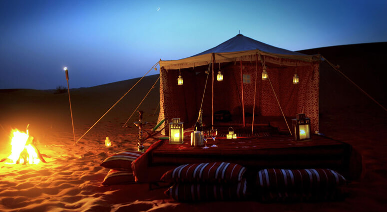 Evening Desert Camping in Abu Dhabi