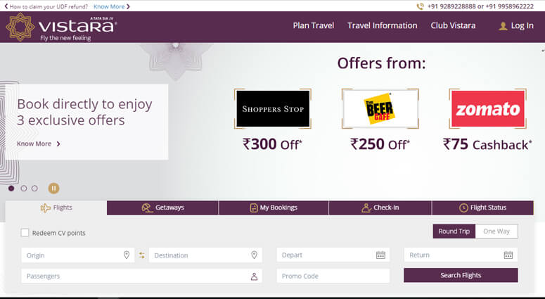 Use airline website to book