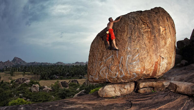 Mountain Climbing in Hampi