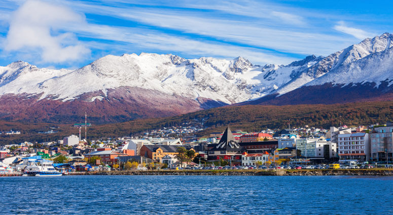 Ushuaia aerial view. Ushuaia is the capital of Tierra del Fuego province in Argentina