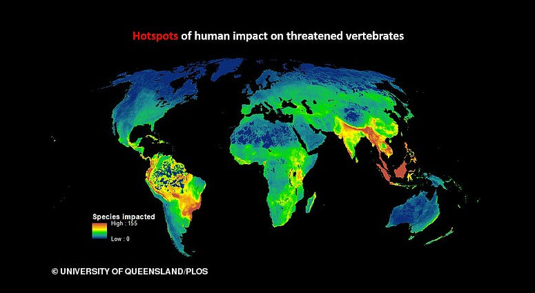 Hotspot of Human Impact on Threatened Vertebrates