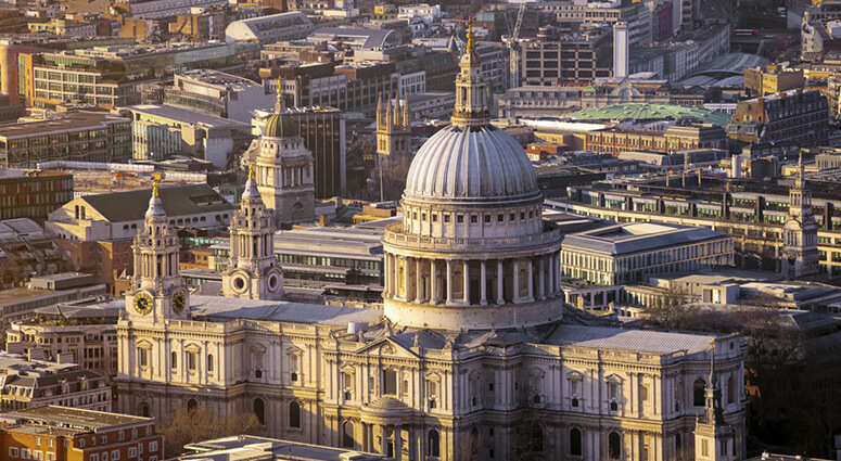 Aerial view of the St. Paul's Cathedral