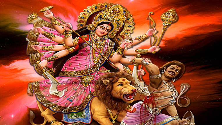Maa Durga Killing Demon