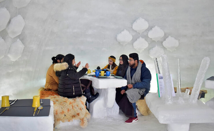 Snow Igloo Cafe in Gulmarg Kashmir