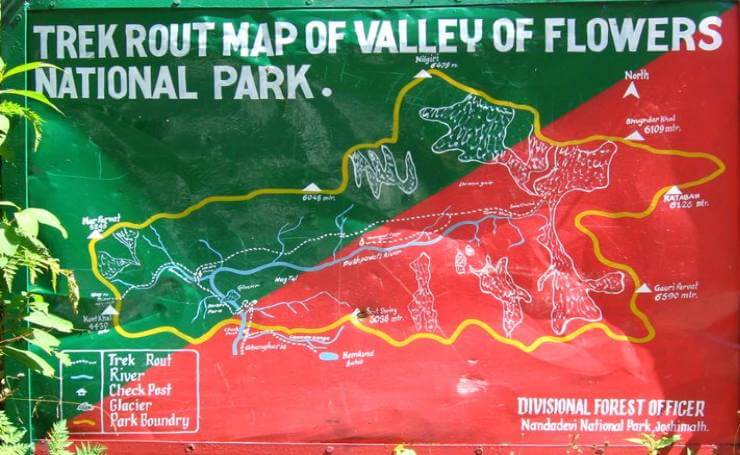 Valley of National Park Trek Route