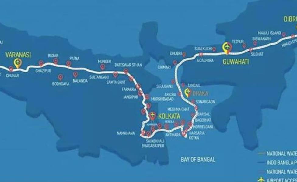 Ganga Vilas River Cruise Route Map