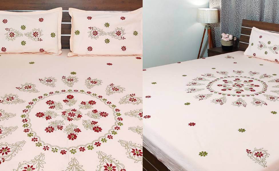 Chikan Work Bed Sheet