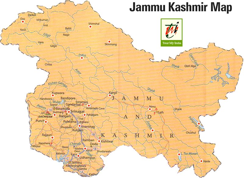 j&k tourism map