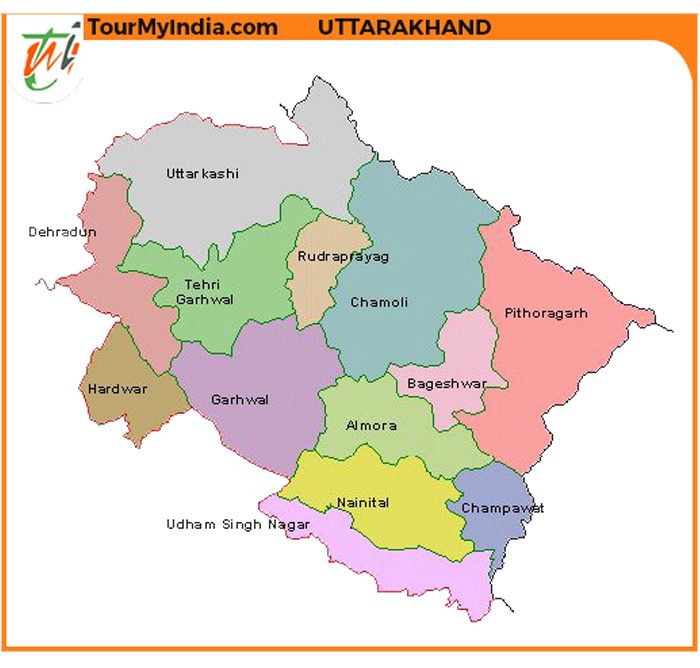 map of tourist places in uttarakhand